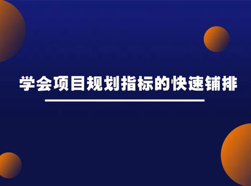 第二课 学会项目规划指标的快速铺排